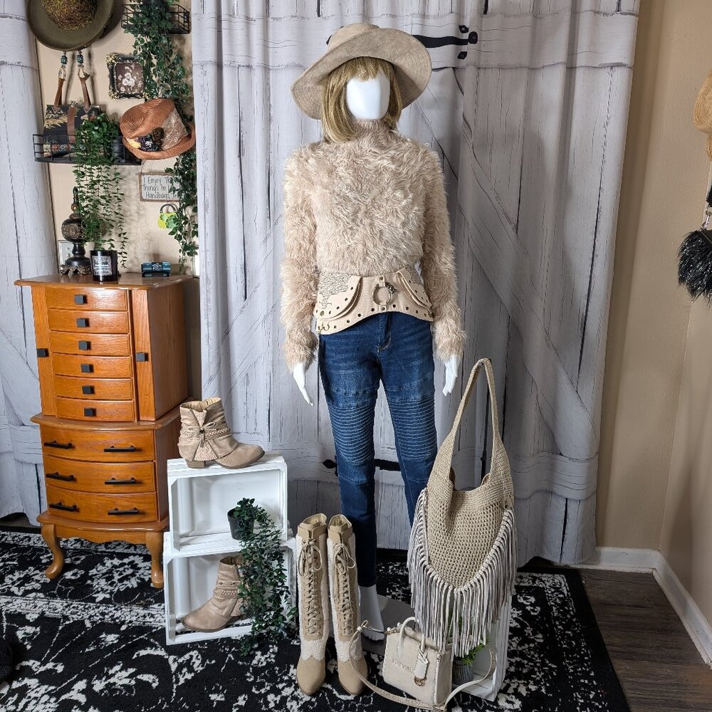 Chintamani/Alchemistry Vegan Canvas Handmade Pocket Belt Bag Beige